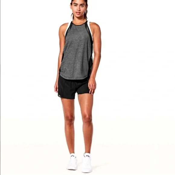 Lululemon Run Off Route Sheer Tank Top Racerback Crisscross Strappy Back Black 8 - Picture 2 of 15